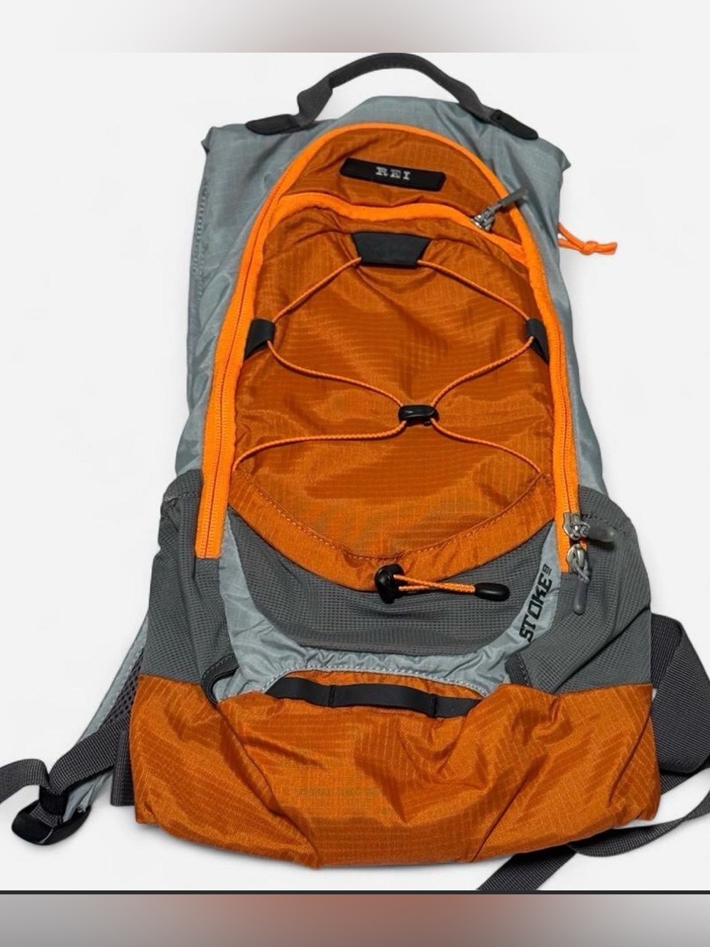 REI Co-op Stoke 9 Gray/Orange 9L Hydration Hiking Backpack